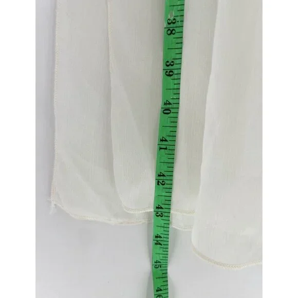 Nicolette Ivory Lace Sheer Bodice Dress Size L Slits Flowy, Fairycore, Flaw - Picture 11 of 13